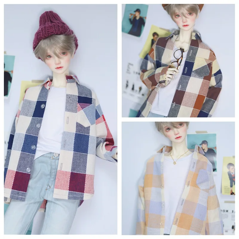 

1/4 1/3 Scale BJD Accessories Doll Clothes Fashion Casual Plaid Shirt for BJD/SD MSD SD13 SD17 SSDF Uncle.Doll not included C821