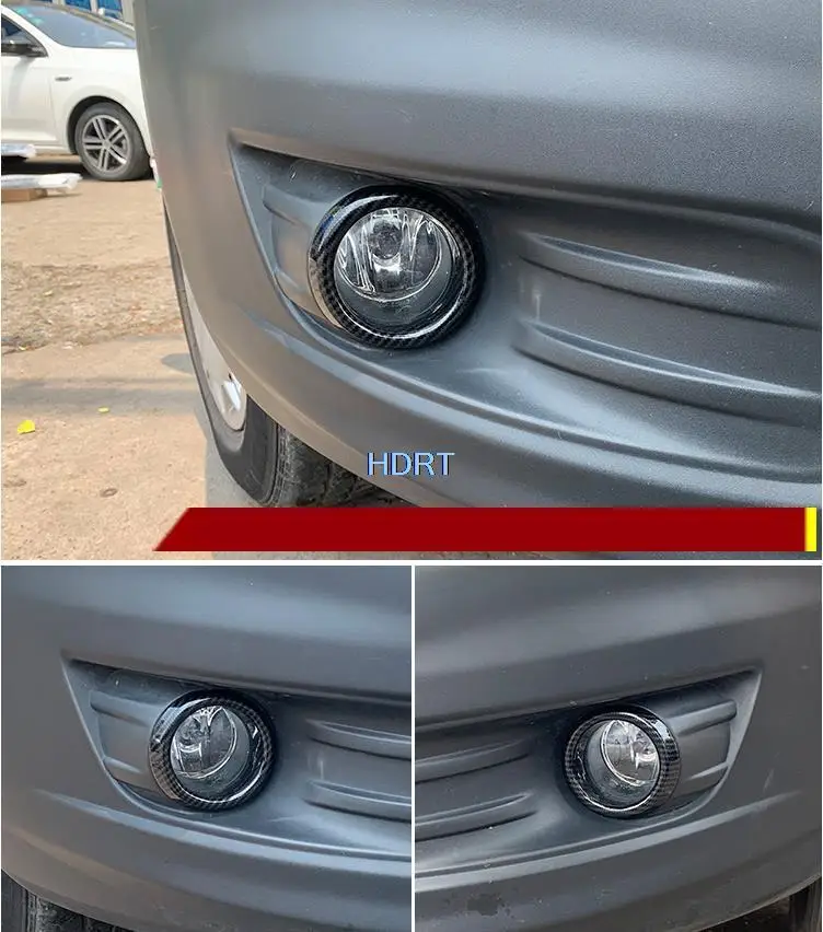 Fit For Ford Transit 2017 2018 2019 Carbon Fiber Styling ABS chrome Car Front Fog light Ring Hood Cover Trim Styling Sticker