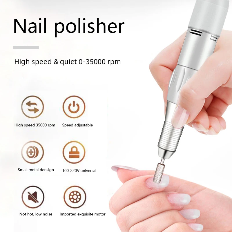 35000rpm Portable Nail Drill Machine Professional Electric Pedicure Set Polisher Manicure Tools Grinding Device RRM02