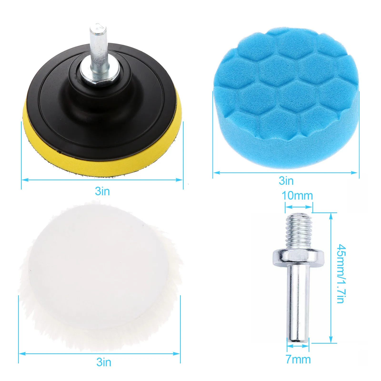 DRELD 31 шт. 3 дюйма Автомобильная губка дрель полировка воском полировка полировочные колодки Набор для автомобиля полировщик M10 адаптер дрели...