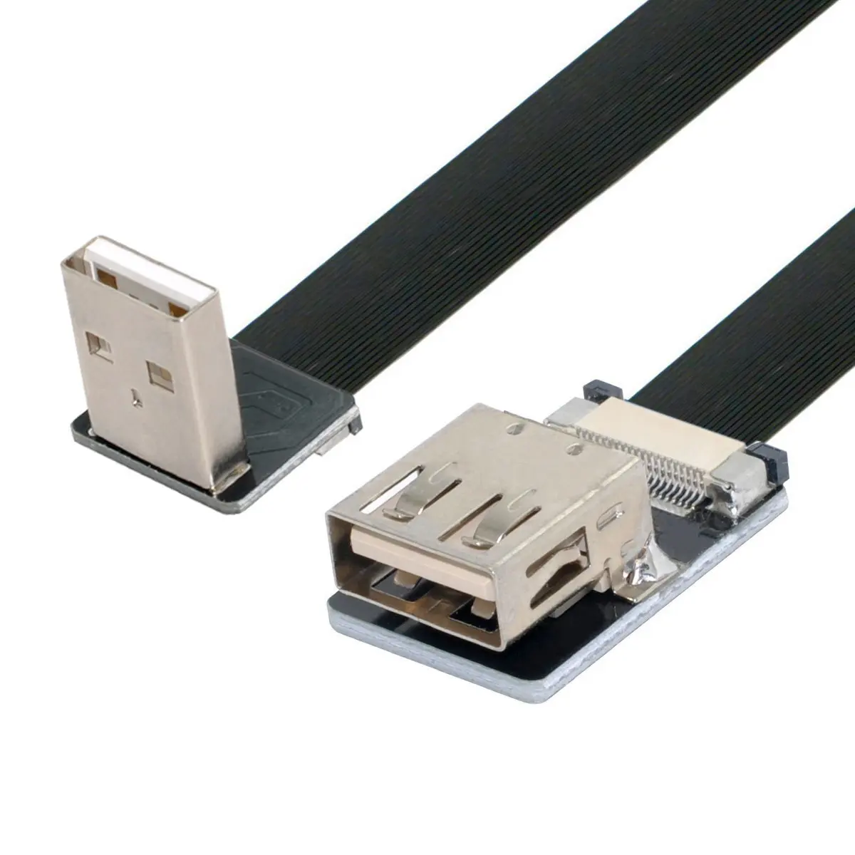 

Male Down Angled USB 2.0 Type-A to Female Extension Data Flat Slim FPC Cable for FPV & Disk & Scanner & Printer