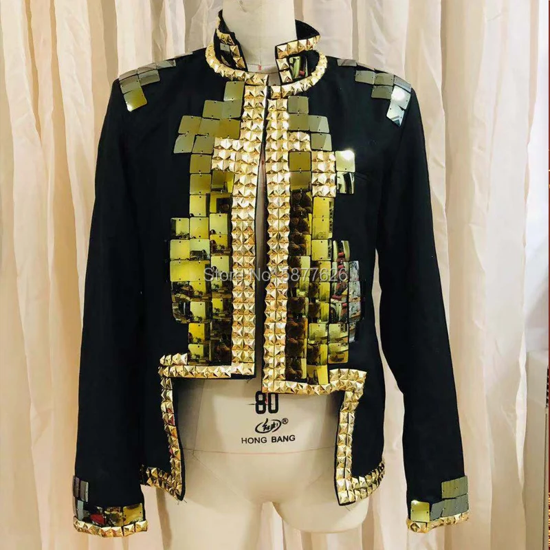 Boy stage coat gogo personality fashion business show men's suit jacket party DJ nightclub costume