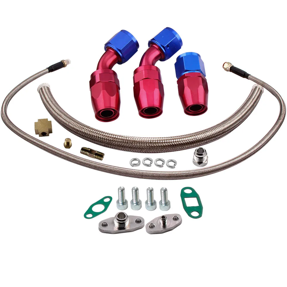 

gt3076 gt30 T04E universal Turbocharger Turbo Oil Feed Return inlet outlet Lines Turbo Oil Feed Return inlet outlet Lines