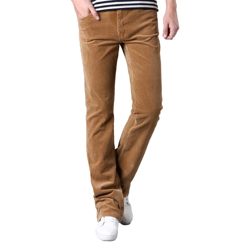 Men Flared Trousers Corduroy Boot Cut Trousers Bell Bottom Pants  Casual Flare Pants Corduroy Trousers