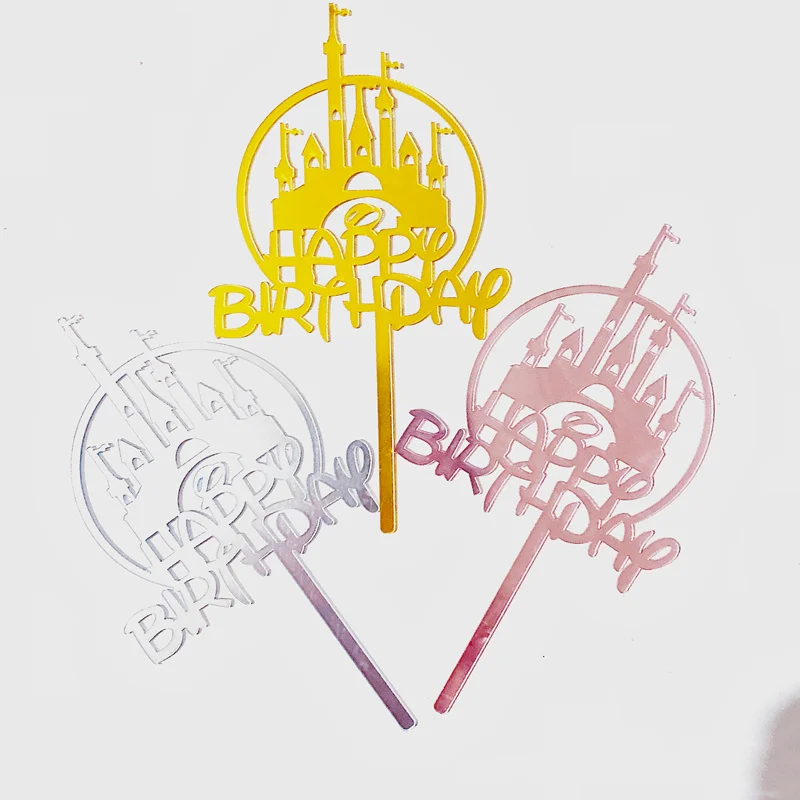 10 Stück 36 Designs Happy Birthday Tortendekoration Rosa Gold Acryl Cake Toppers Baby Shower Kuchen Geburtstagsparty Kuchenflaggen Dekorationen – Detail 15