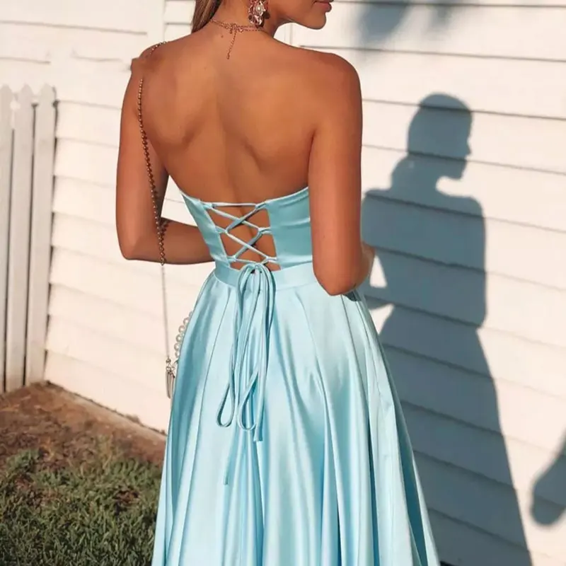 New Style Prom Dresses Sexy Strapless Party Evening Gowns Vestido De Noiva Robe De Soirée De Mariage Playa Formal