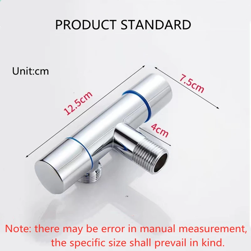 Угловой клапан, черный/серебристый латунный корпус клапана двойного отверстия G1/2, раковина для душа, раковины, раковины, водонагреватель, стандартный одиночный холодный клапан
