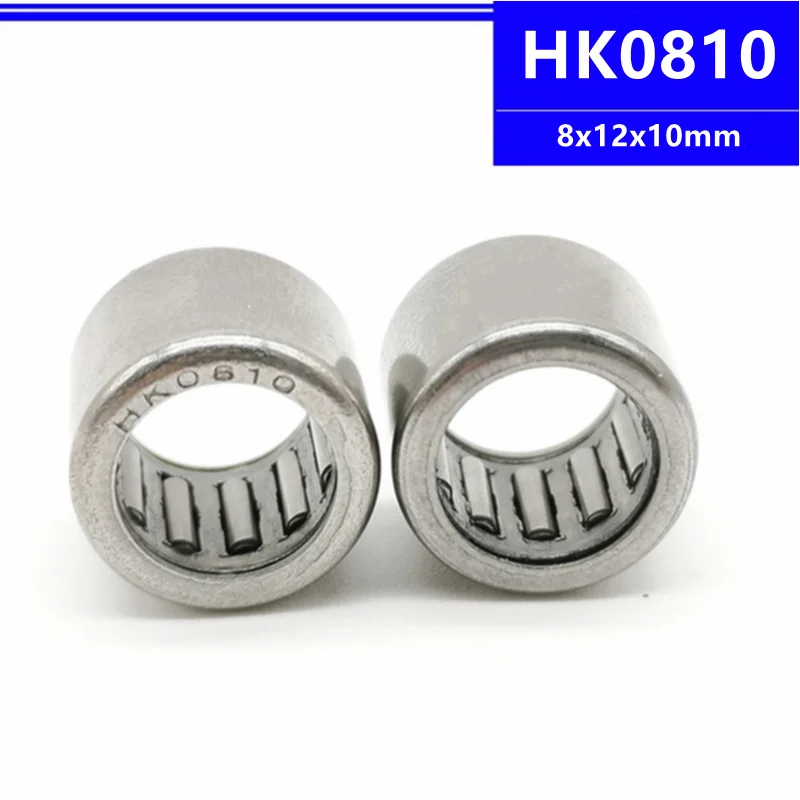 50pcs/100pcs high quality HK0810 8x12x10mm Drawn Cup Caged Needle Roller Bearing 8*12*10mm HK081210