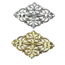 20pcs/lot 40x62mm Metal Filigree Flowers Slice Charms base Setting Jewelry DIY Components Findings