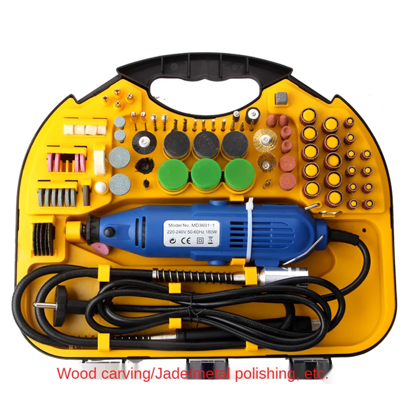 

Set for Electric Sander, Electric Charging Mode, Continuously Variable Speed, Polishing, Carving, Manual Accessories, 211pcs.