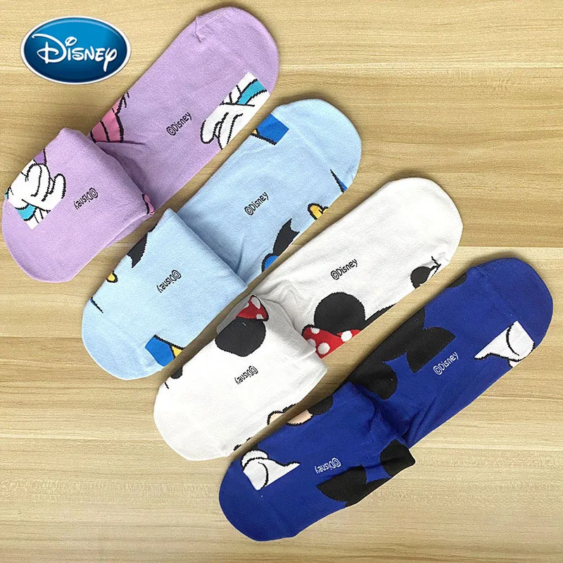 1Pair Girl Mickey Olaf Printed Thin Cotton Female Disney Socks Cartoon Anime Mouse Sports Boat socks Color Ladies Socks