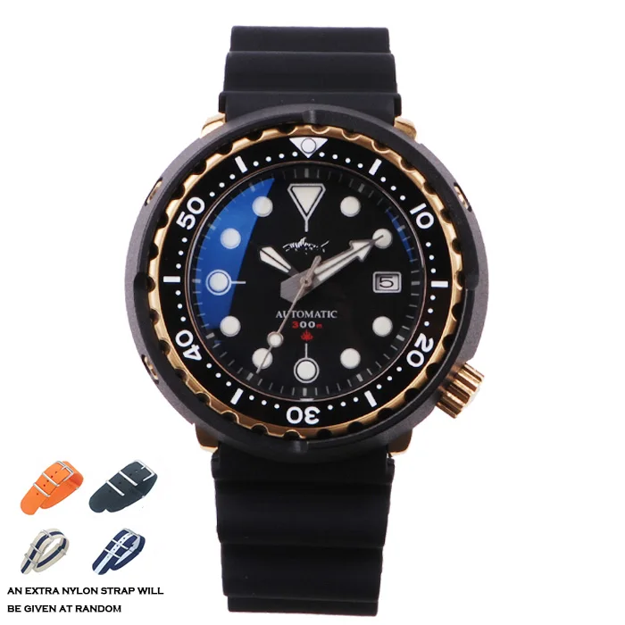 Heimdallr Men Automatic Watch 47mm Tuna Mechanical Wristwatch Sport Diver 30ATM Waterproof C3 Luminous Sapphire NH35