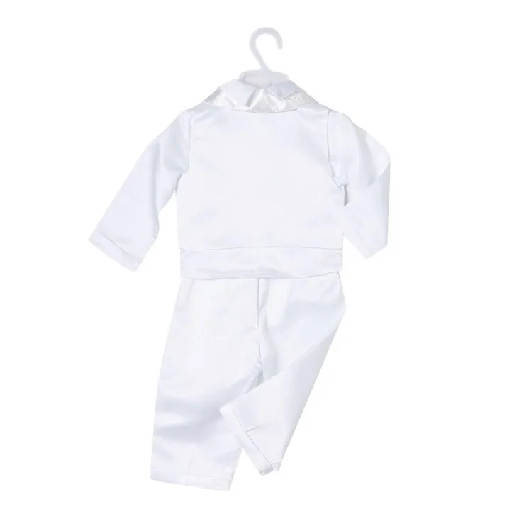 Baby Boy Christening Gown/Birthday Party Ceremonial Robe/4-piece Coordinates/Newborn Suit Set 3326