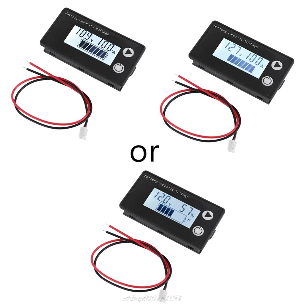 Lithium Voltmeter Gauge Car Motorcycle 12V 24V 48V 72V Capacity 8V-100V Acid Oct Dropshipping image 6