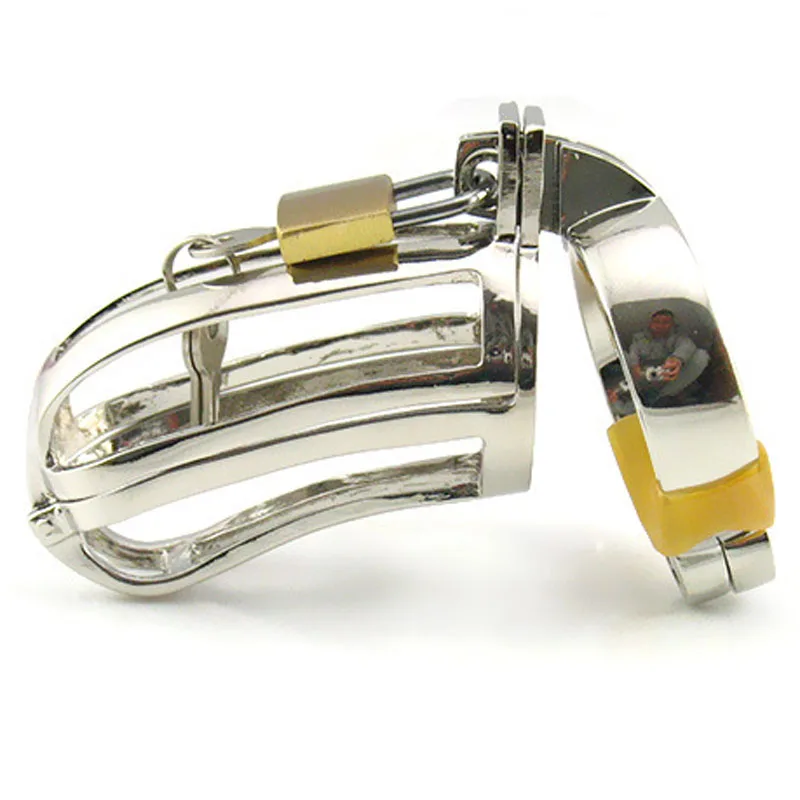 Opening and closing Chastity lock device metal cock cage BDSM Bondage Sex Toys For Men Cbt Male Chastity cage Cockring CB6000 view 3
