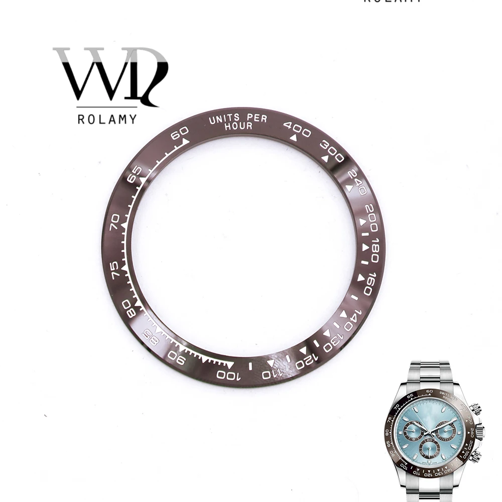 

Rolamy Wholesale High Quality Ceramic Brown with White Writing 38.6mm Watch Bezel For Rolex DAYTONA 116500 - 116520