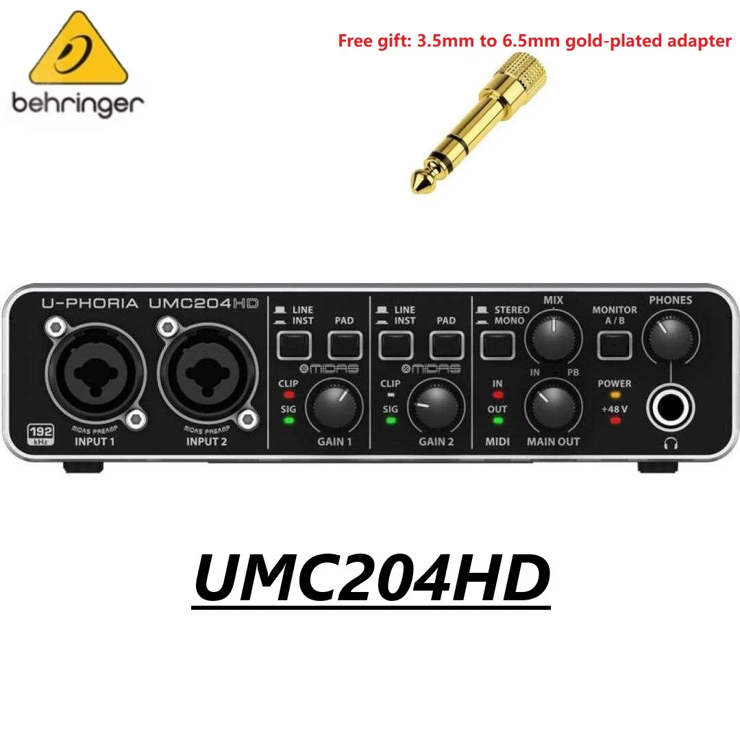 BEHRINGER UMC202HD/UMC204HD/UMC404HD Microphone Amplifier live recording External sound card USB Audio interface