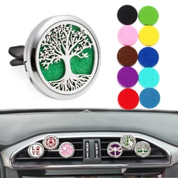 Tree Of Life Car Air Freshener Smell Parfum Flavoring Auto Interior For Car Removable Vent Clip Diffuser Locket With 10pcs Pads