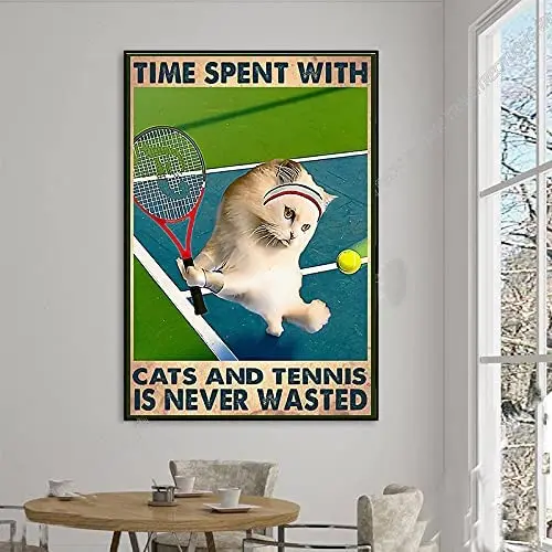 

SIGNCHAT Cat Time Spent Pt Phn Ngt Yard Garden Farm Wall Decor Poster Metal Sign 8x12 inches