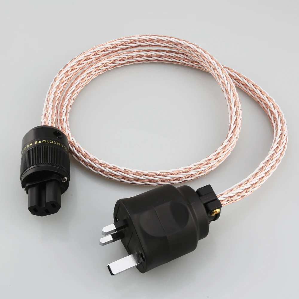 

HIFI 12TC Power Cable High Quality 6N OCC Hifi Power Cord with UK 13A AC Power Cable IEC Female HIFI AC Power Cable