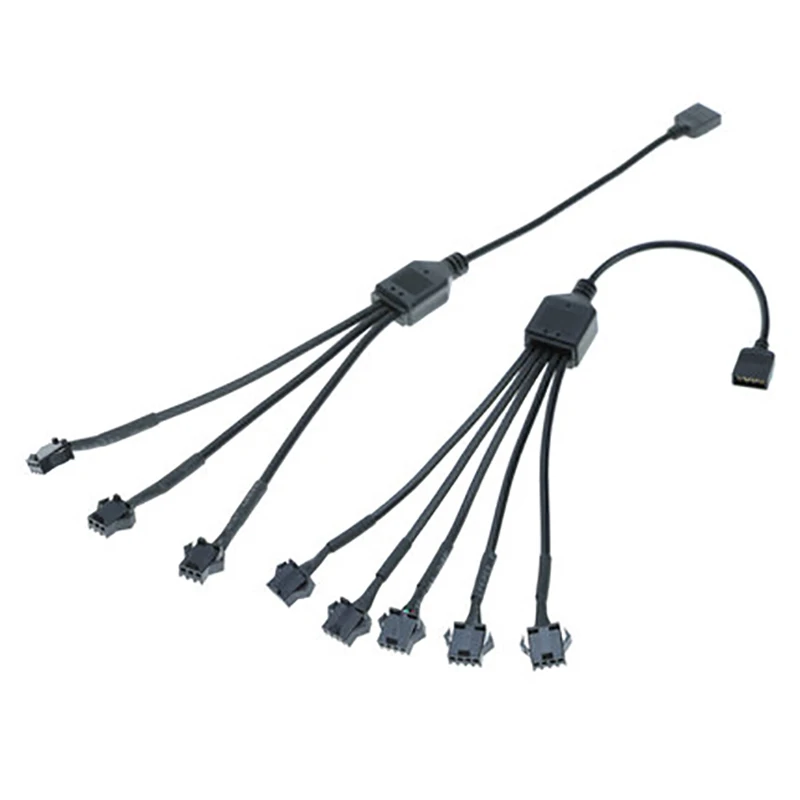 Divisor de placa base de ordenador, Cable de conversión SM3P RGB, adaptador de ventilador, conector macho/hembra, 3 pines, 1 a 1/2/3/4