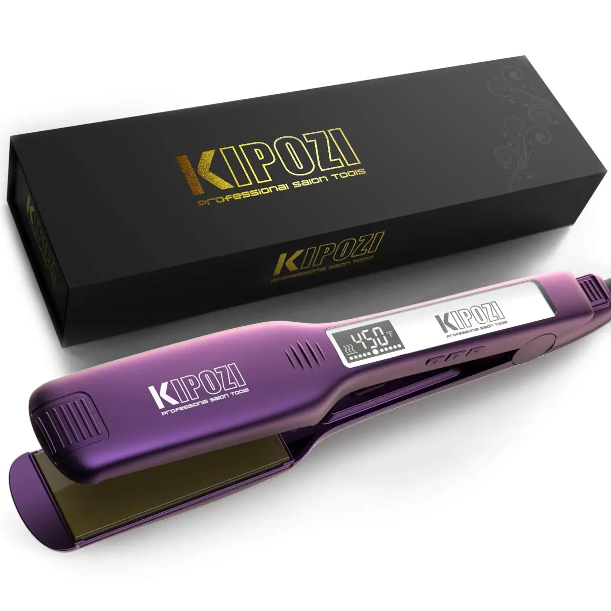Kipzi チタンフラットアイロン 230℃ デジタル表示