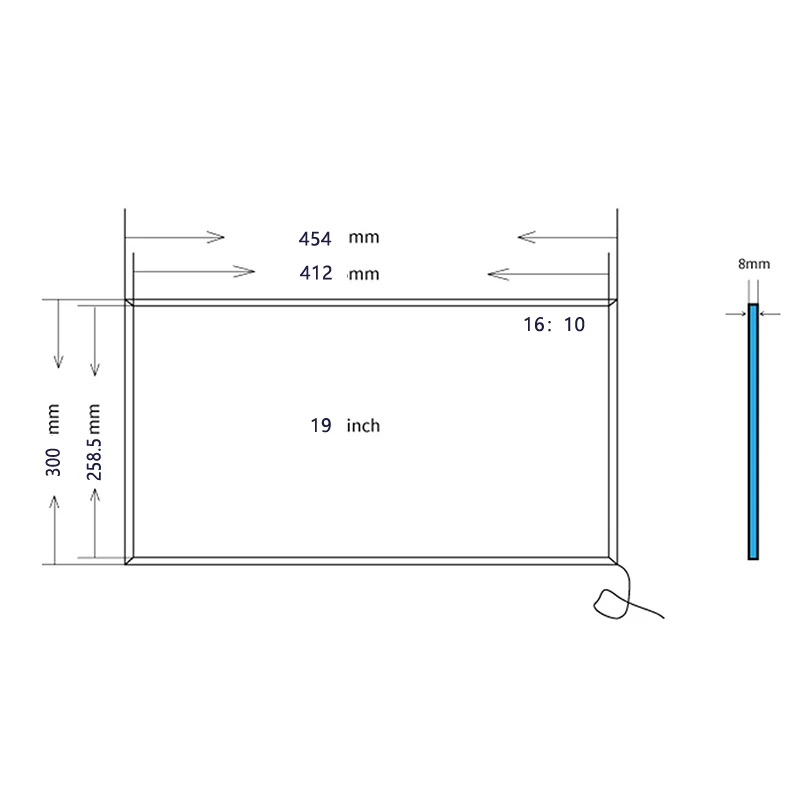 19 inch multi-system multi-touch point infrared touch frame touch screen overlay kit 10 points with glass