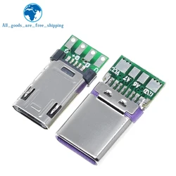 2020 NEW Micro Male Plug With PCB Solder Plate Double-sided Micro 5P Plug Usb Connector+ Type-C Male USB Connector With 4Pin PCB