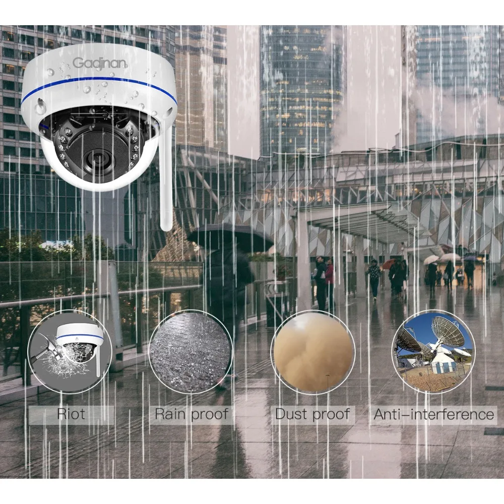 Gadinan Wifi IP Camera 1080P Motion Detection Wireless Security Outdoor Waterproof Night Vision CCTV Camera Video Surveillance