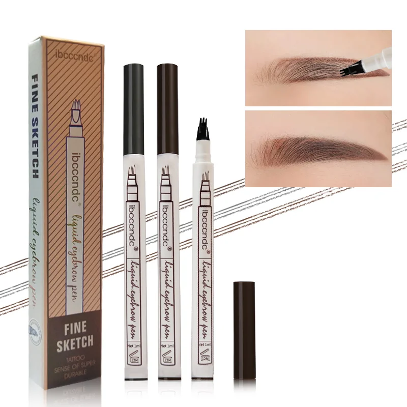 3 farben 3D Microblading Augenbraue Tattoo Stift 3 Gabel Tipps Feine Skizze Flüssigkeit Augenbraue Bleistift Wasserdicht Augenbrauen Farbton Make-Up 1 stück