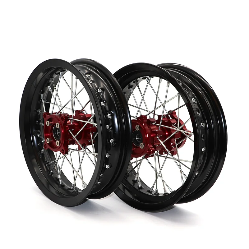 

Pit bike Rims 12mm hole 3.00x12"inch & 2.50-12inch rear and front wheel whit CNC hub dirt bike CRF Kayo BSE Apollo part