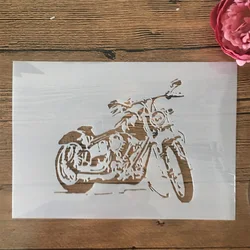 A4 29cm Motorcycle DIY Layering Stencils Painting Scrapbook Coloring Embossing Album Decorative Template