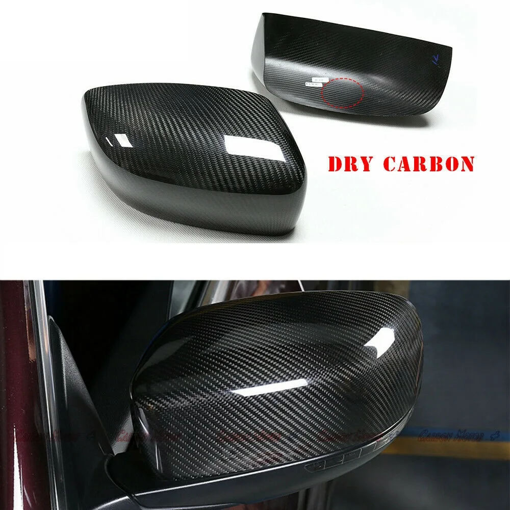 

Dry Real Carbon Fiber Mirror Cover Fit For Maserati Quattroporte Ghibli 2013-2016 Replace& Add on style