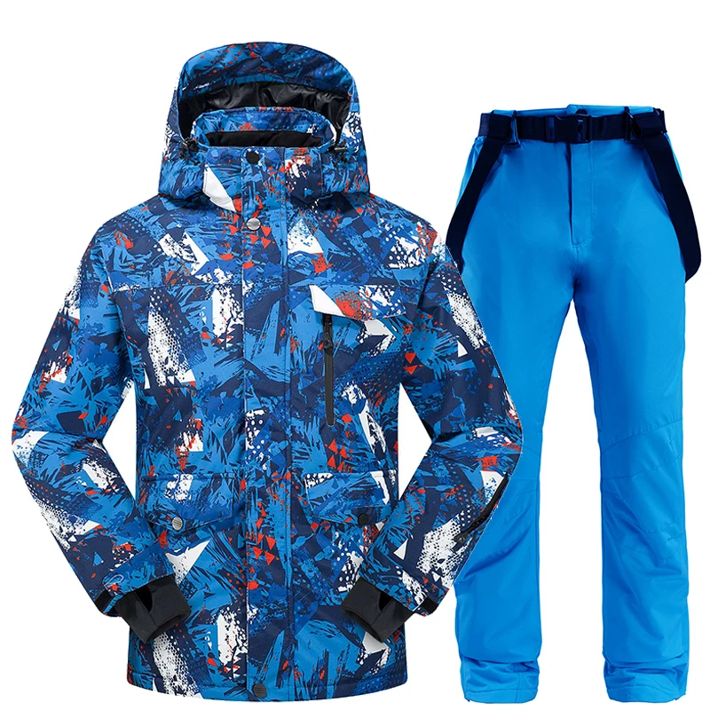 Novo terno de esqui dos homens inverno térmica à prova dwindproof água à prova de vento roupas neve calças jaqueta de esqui conjunto de esqui e