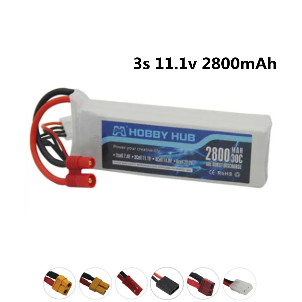 11.1V 2800mAh Lipo Batterry For RC Quodcopter Cars Boat Drone Spare Parts 3S 2200mah 11.1 V high capacity RC Battery