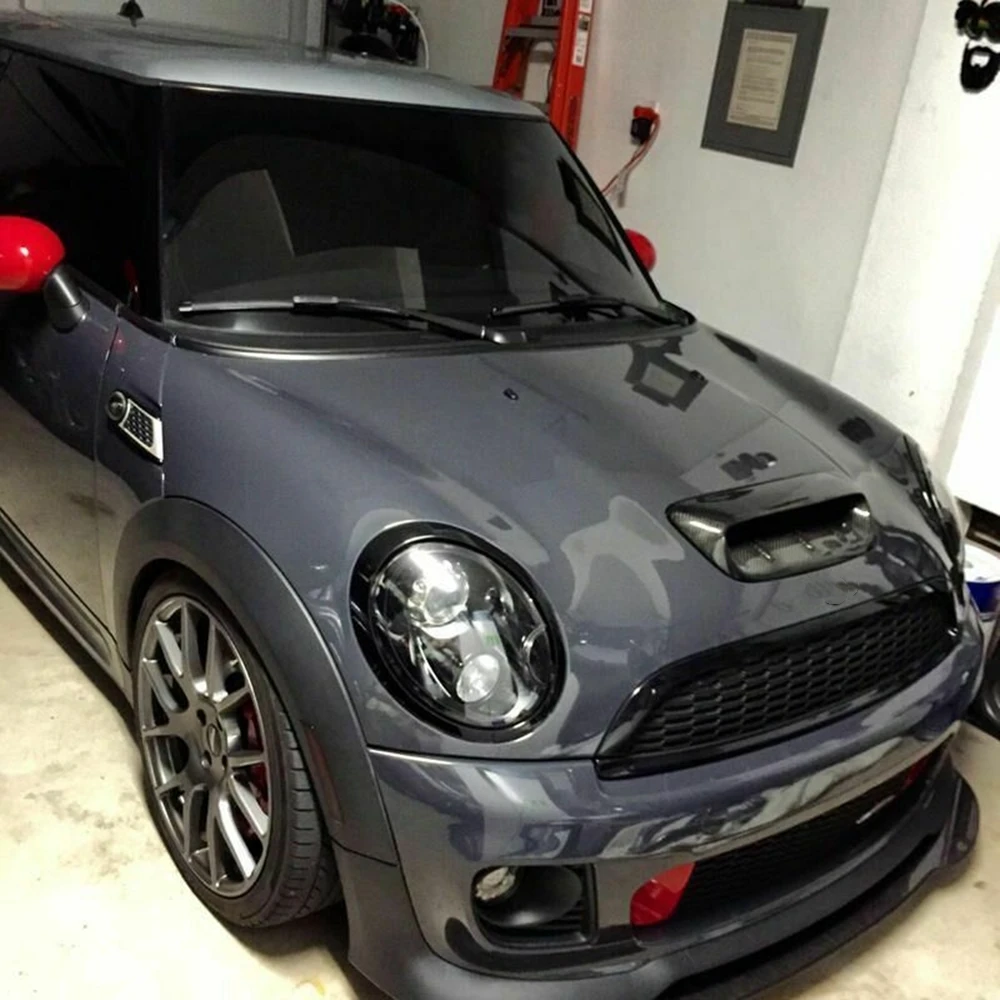 

Front Engine Hood Bonnet Scoop Air Vent Cover Trim Real Carbon Fiber Car Outlet Cowling Shield For Mini Cooper S R56 2007-2014