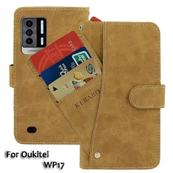 Vintage Leather Wallet Oukitel WP17 Case 6.78