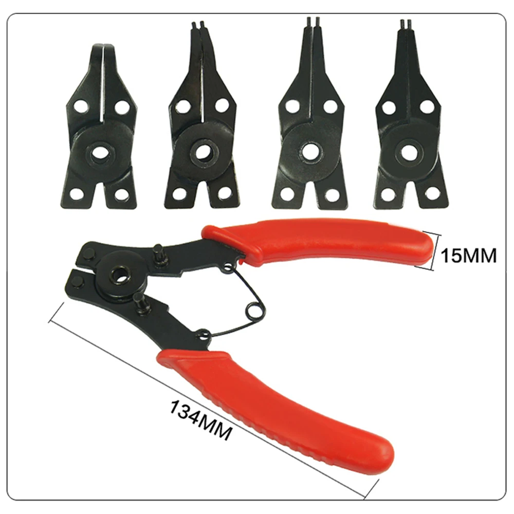 LUXIANZI 4 in1 Circlip Plier Set With Internal External Curved Straight Tip Retaining Clip Ring Remover Multifunction Snap Ring