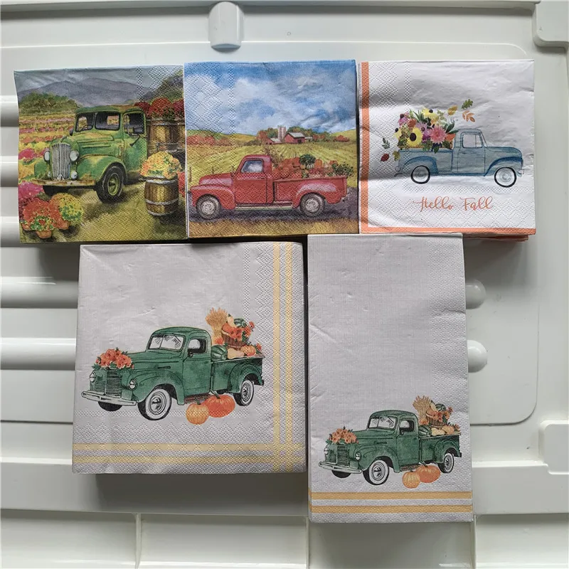 Servilletas de boda decoupage servilletas servilletas papel elegante tejido coche flor niños fiesta de cumpleaños hermoso pañuelo decoración toalla 20