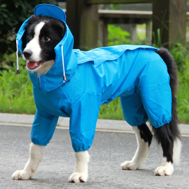 Pet Dog Raincoat Outdoor Waterproof Clothes Hooded Jumpsuit Overalls For Small Big Dogs Rain Cloak French Bulldog Labrador