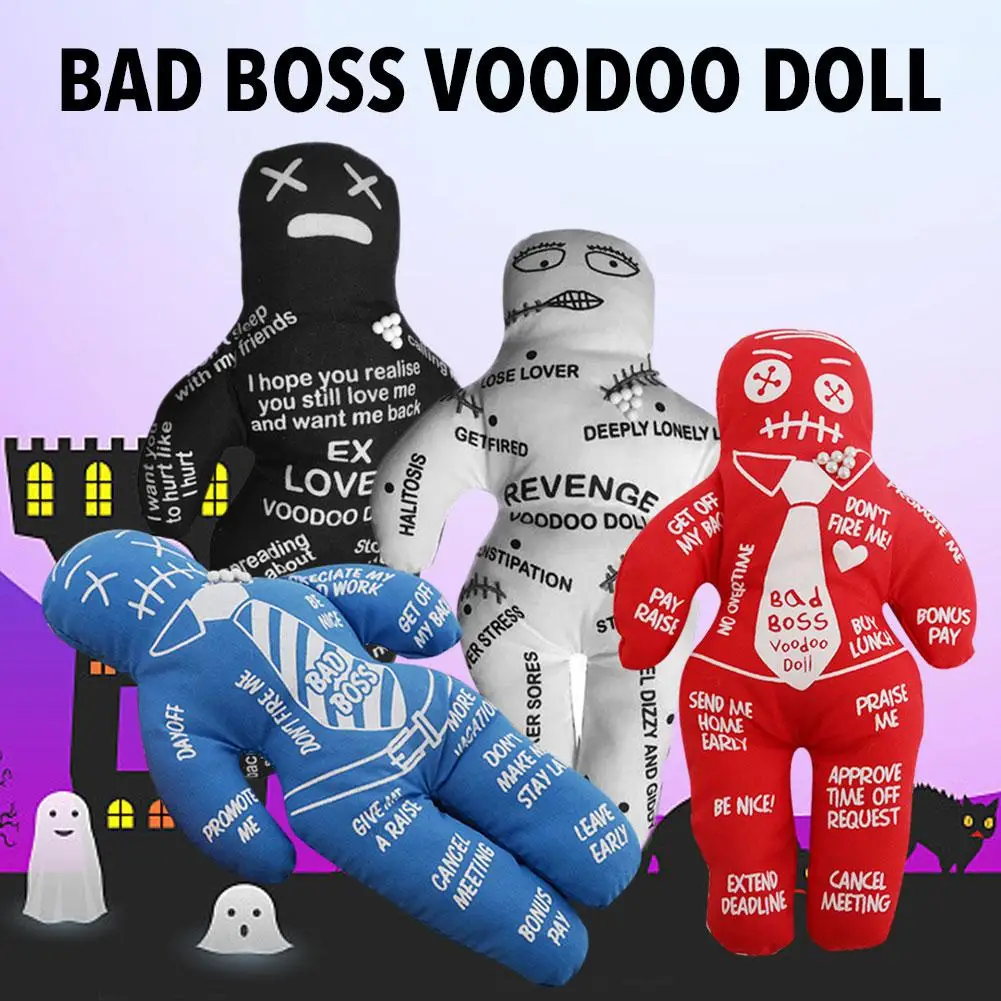 7 Inch Bad Boss Voodoo Doll Personalized Polyester Doll Holiday Party Gifts Funny Voodoo Doll Anti Stresses Squishy Toy