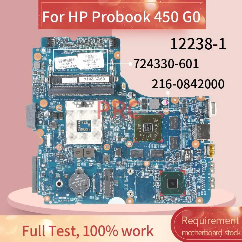 Материнская плата 724330-601 для ноутбука HP Probook 450 G0, материнская плата 12238-1 HM75 216-0842000 DDR3