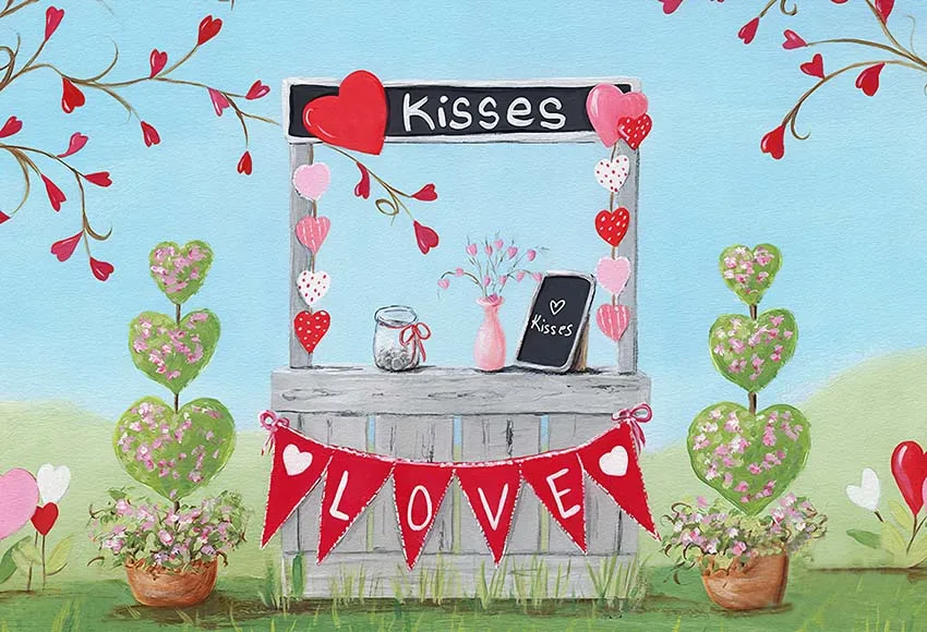 Mehofond Valentine's Day Photography Background Love Hearts Baby Shower Portrait Child Birthday Backdrop Photo Studio Props