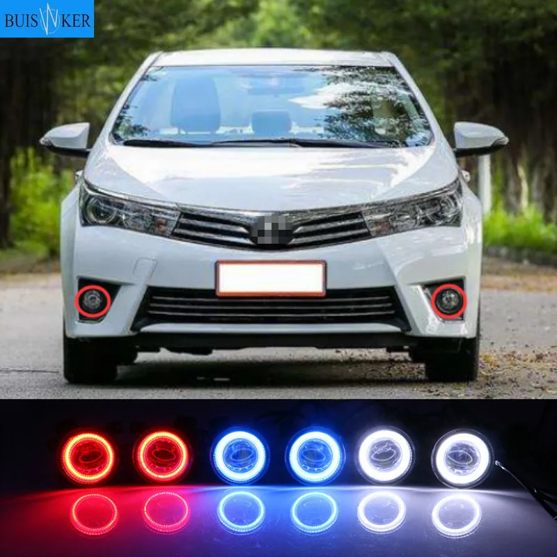 

2PCS For TOYOTA LEVIN Corolla YARiS Verso Highlander Camry REIZ Vios Car LED Fog Light Angel Eye Daytime Running Light White