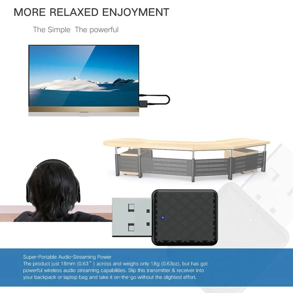 Onleny Bluetooth 5.0 Audio-ontvanger Zender Mini Stereo Bluetooth Aux Rca Usb 3.5Mm Jack Voor Tv Pc Auto Kit draadloze Adapter