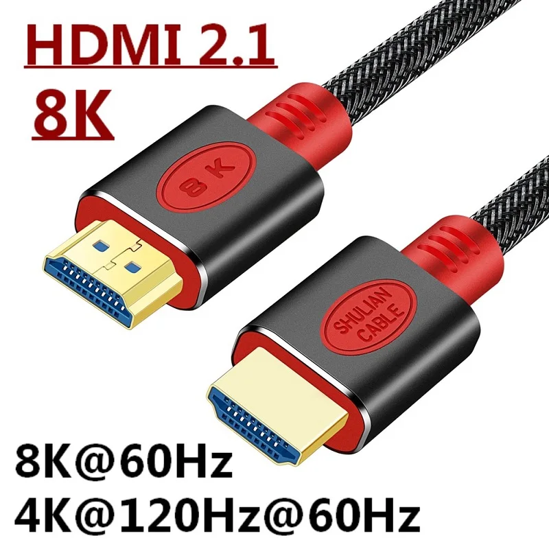 Kabel HDMI-com 8K@60Hz 4K@120Hz Ultra ARC HDR High-Speed 48Gbps HDCP2.2 do przełącznika rozdzielacza PS4 TV Xbox Projektor Komputer 2m 3m