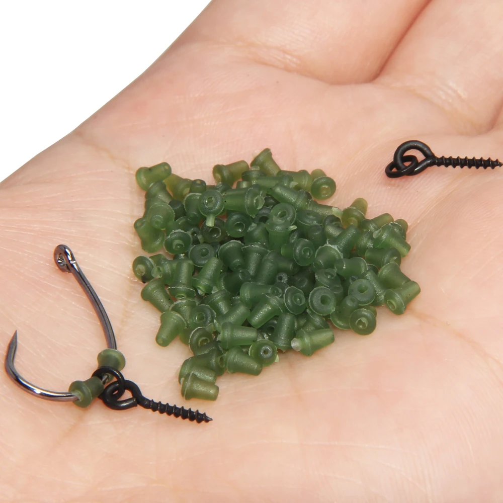 200Pcs Carp Fishing Hook Stops Beads Carp Fishing Accessories Stoper Holder Rig Stop Hookbeads Carp Fishing Terminal Tackle