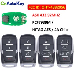 CN087037 Smart Prox Remote Key Fob for Dodge Ram 1500 Pickup 2019 2020 433.92Mhz PCF7939M HITAG AES 4A Chip FCCID OHT-4882056