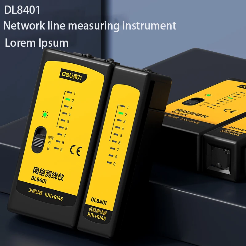 Deli DL8401 Network Line Measuring Instrument  Network Cable, Telephone Line Detection Test Distance 100m  Electrician Use