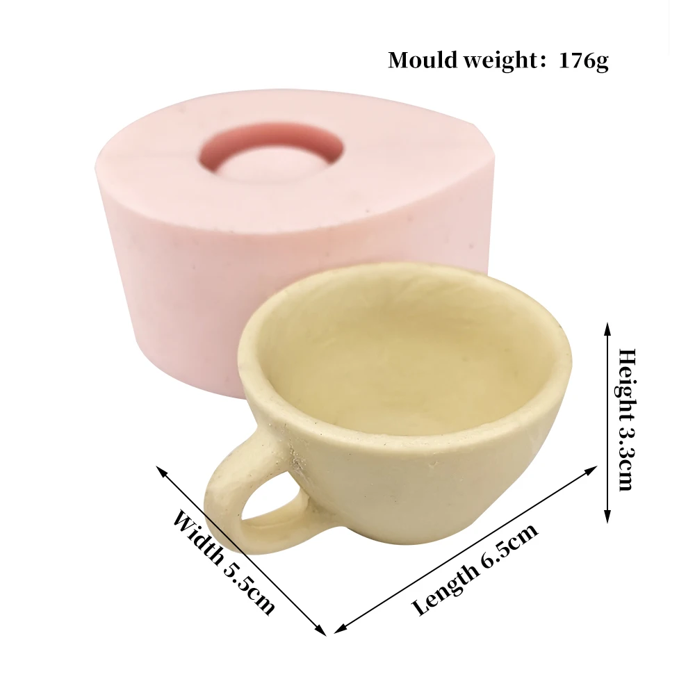 QT0329 PRZY Silicone Wedding Birthday Candle Mold 3D Cup Moulds Afternoon Tea Cup Soap Molds Clay Resin Moulds